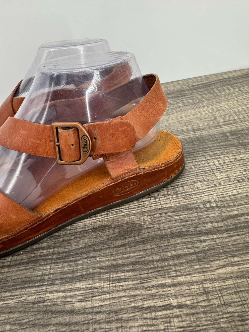 Chaco Wayfarer Rust Brown Leather Womens Straps Buckle Sandals - Picture 3 of 11